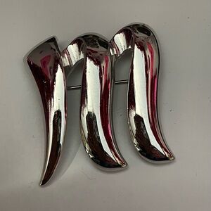 Monet vintage Silver initial “M”  Accessory Pin brooch